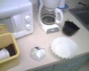 Coffee filter 1 gathered for next step